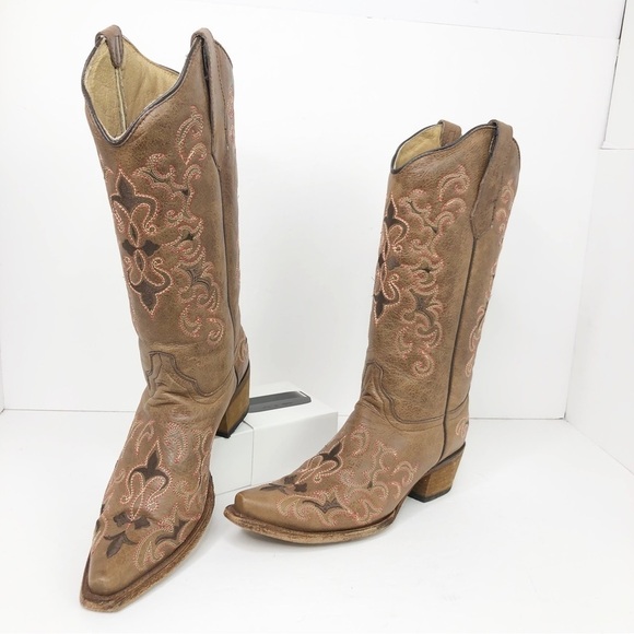 𝅺Circle G pita Fleur de leather embroidered cowboy boots - Picture 14 of 14
